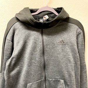 Gray and black Adidas full zip hooded sweatshirt